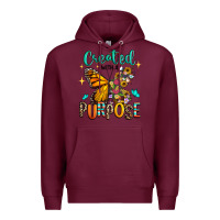 Burgundy created with a purpose Premium Hoodie - RanaPortraitStore