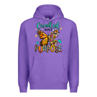 Purple created with a purpose Premium Hoodie - RanaPortraitStore