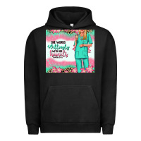 Pigment Black she works willingly with her hands blonde nurse Urban Hoodie - RanaPortraitStore