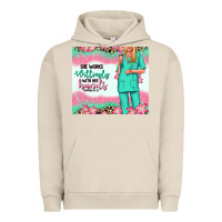 Pigment French Oak she works willingly with her hands blonde nurse Urban Hoodie - RanaPortraitStore