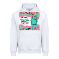White she works willingly with her hands blonde nurse Urban Hoodie - RanaPortraitStore