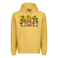 Antique Gold sunflower gnomes Premium Hoodie - Zillion Design Studio