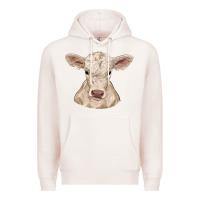 Pale Pink charolais calf Premium Hoodie - RanaPortraitStore