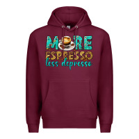 Burgundy more espresso less depresso western Premium Hoodie - texasbilliewilder
