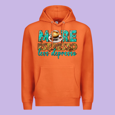 Premium Hoodie more espresso less depresso western