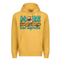 Mustard more espresso less depresso western Premium Hoodie - texasbilliewilder