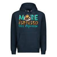 Navy more espresso less depresso western Premium Hoodie - texasbilliewilder
