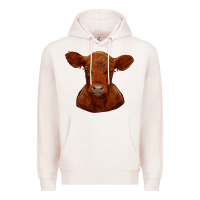 Pale Pink red angus calf Premium Hoodie - RanaPortraitStore