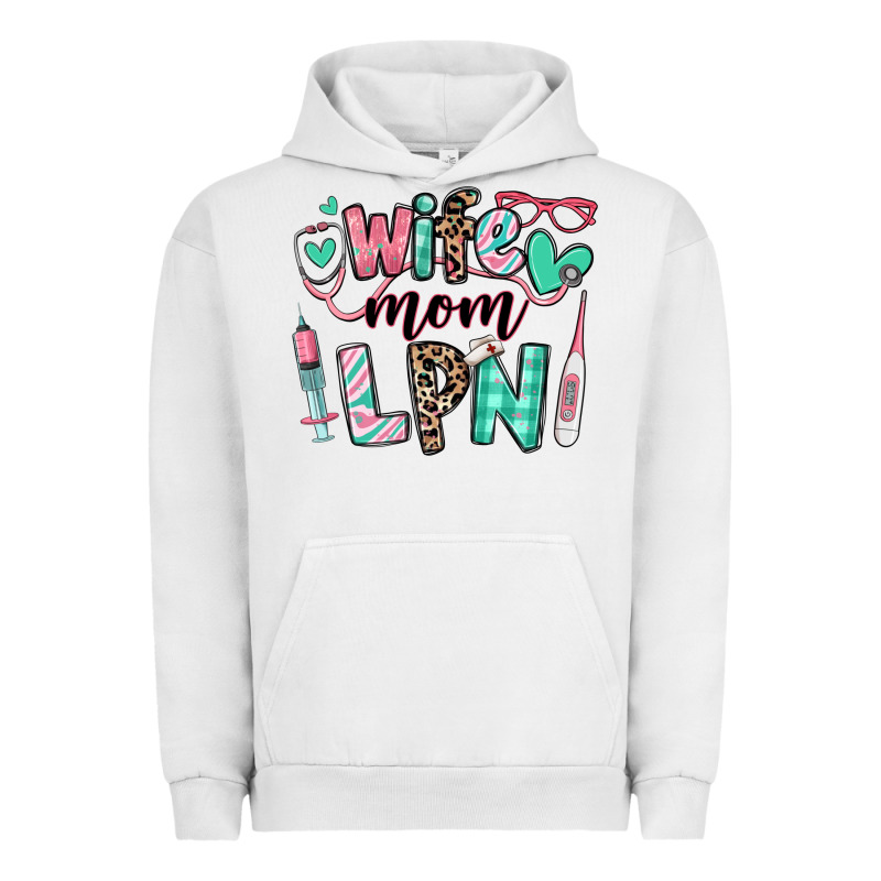 Wife Mom Lpn Licensed Practical Nurse Urban Hoodie by RanaPortraitStore | Teevron