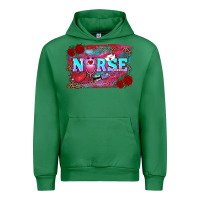 Emerald valentines day nurse with leopard and turquoise ba Urban Hoodie - RanaPortraitStore