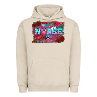 Pigment French Oak valentines day nurse with leopard and turquoise ba Urban Hoodie - RanaPortraitStore