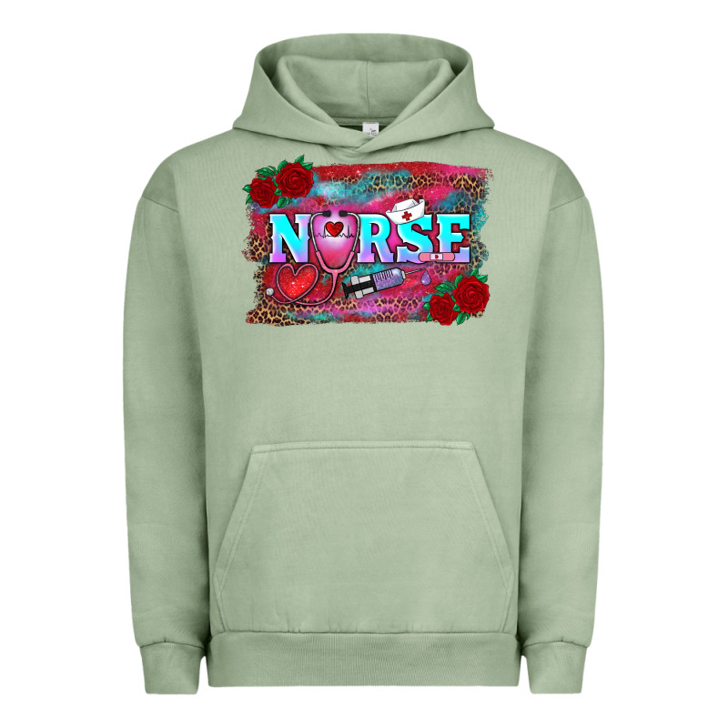 Valentines Day Nurse With Leopard And Turquoise Ba Urban Hoodie by RanaPortraitStore | Teevron