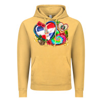 Vintage Mustard western leopard  dominican republic  hearts Vintage Hoodie - AdoDesignShop