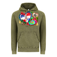 Vintage Olive western leopard  dominican republic  hearts Vintage Hoodie - AdoDesignShop
