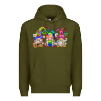 Army Green hippie gnomes Premium Hoodie - Zillion Design Studio