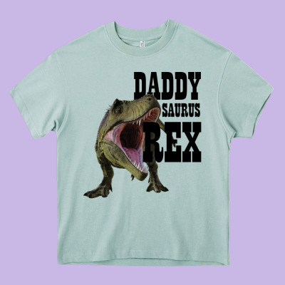 Daddy Saurus Rex Heavy Core Tee Designed By Bettercallsaul