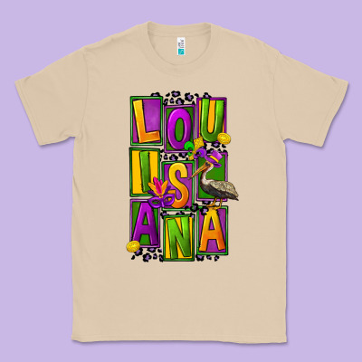 Mardi Gras Louisiana Classic Tee Designed By Fadigitalartstudio