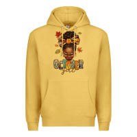 Antique Gold october girl afro woman fall Premium Hoodie - texasbilliewilder