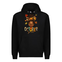 Black october girl afro woman fall Premium Hoodie - texasbilliewilder