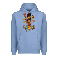 Colony Blue october girl afro woman fall Premium Hoodie - texasbilliewilder