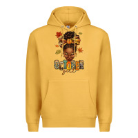 Mustard october girl afro woman fall Premium Hoodie - texasbilliewilder