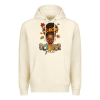 Sandshell october girl afro woman fall Premium Hoodie - texasbilliewilder