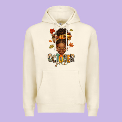 Premium Hoodie october girl afro woman fall