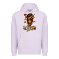 Lilac october girl afro woman fall Premium Hoodie - texasbilliewilder