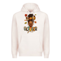 Pale Pink october girl afro woman fall Premium Hoodie - texasbilliewilder