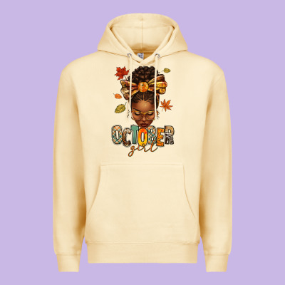 Premium Hoodie october girl afro woman fall