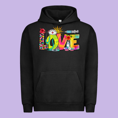 Love Nurse Summer Urban Hoodie Designed By Ranaportraitstore
