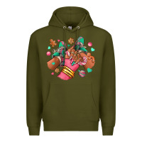 Army Green pink christmas black girl sneakers Premium Hoodie - RanaPortraitStore