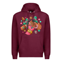 Burgundy pink christmas black girl sneakers Premium Hoodie - RanaPortraitStore