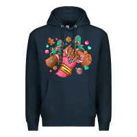 Navy pink christmas black girl sneakers Premium Hoodie - RanaPortraitStore