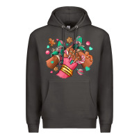 Smoke pink christmas black girl sneakers Premium Hoodie - RanaPortraitStore