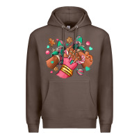 Coffee pink christmas black girl sneakers Premium Hoodie - RanaPortraitStore
