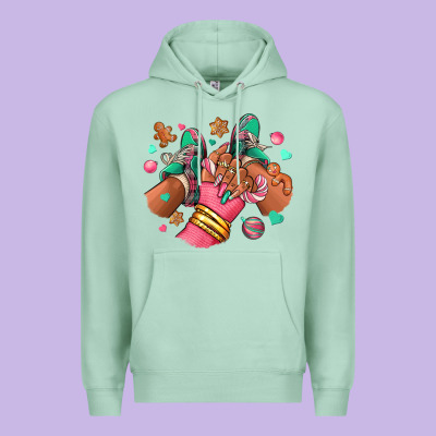 Premium Hoodie pink christmas black girl sneakers