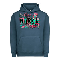 Pigment Midnight Navy coffee nurse repeat Urban Hoodie - RanaPortraitStore