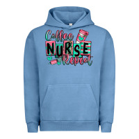 Pigment Pebble Blue coffee nurse repeat Urban Hoodie - RanaPortraitStore