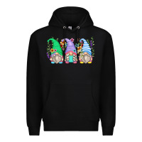 Black floral gnomes Premium Hoodie - Zillion Design Studio