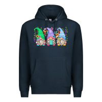 Navy floral gnomes Premium Hoodie - Zillion Design Studio
