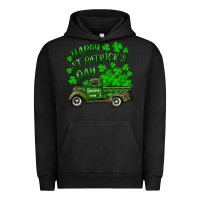 Pigment Black happy st. patricks day shamrock farm truck Urban Hoodie - RanaPortraitStore