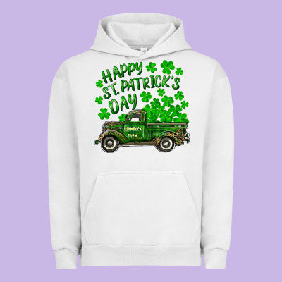 Happy St. Patricks Day Shamrock Farm Truck Urban Hoodie Designed By Ranaportraitstore