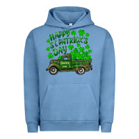 Pigment Pebble Blue happy st. patricks day shamrock farm truck Urban Hoodie - RanaPortraitStore