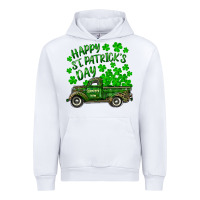 White happy st. patricks day shamrock farm truck Urban Hoodie - RanaPortraitStore