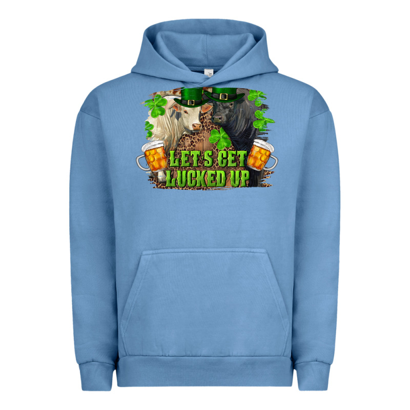 Lets Get Lucked Up Charolais And Black Angus Bull Urban Hoodie by RanaPortraitStore | Teevron