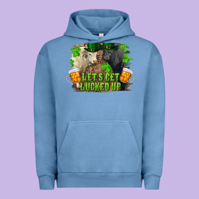 Lets Get Lucked Up Charolais And Black Angus Bull Urban Hoodie Designed By Ranaportraitstore