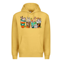 Antique Gold rabbit coffee cups Premium Hoodie - texasbilliewilder