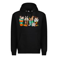Black rabbit coffee cups Premium Hoodie - texasbilliewilder