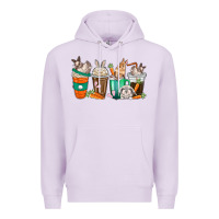 Lilac rabbit coffee cups Premium Hoodie - texasbilliewilder